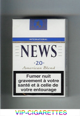 News American Blend International white and blue cigarettes hard box