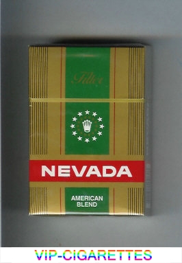 Nevada Filter American Blend gold and green and red cigarettes hard box