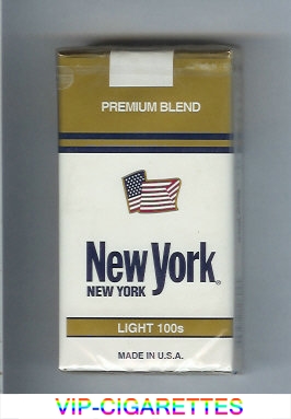 New York Premium Blend Light 100s cigarettes soft box