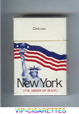 New York Deluxe Fine American Blend cigarettes hard box