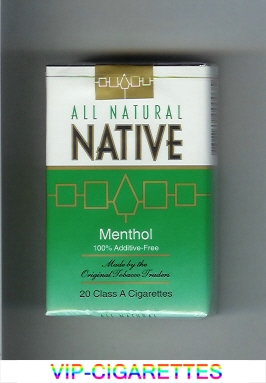 Native All Natural Menthol 100 percent Additive-Free cigarettes soft box