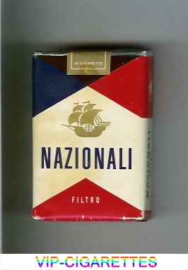 Nazionali Filtro white and red and blue cigarettes soft box