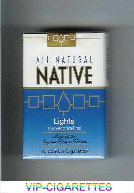 Native All Natural Lights 100 percent Additive-Free cigarettes soft box