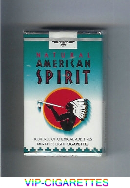 Natural American Spirit Menthol Light white and green cigarettes soft box