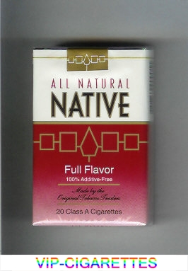 Native All Natural Full Flavor 100 percent Additive-Free cigarettes soft box