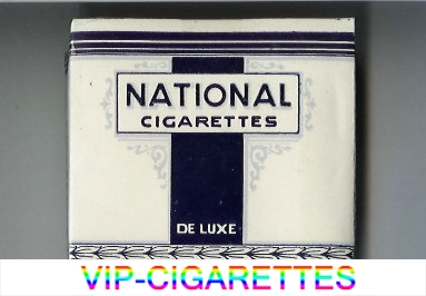 National Cigarettes Du Luxe cigarettes wide flat hard box