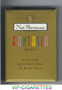 Nat Sherman Fantasia Lights 100s cigarettes wide flat hard box