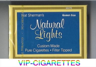 Nat Sherman's Natural Lights White cigarettes wide flat hard box