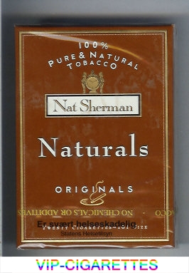 Nat Sherman Naturals Originals 100s brown cigarettes wide flat hard box