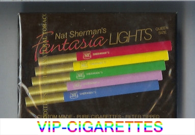 Nat Sherman's Fantasia Lights cigarettes wide flat hard box