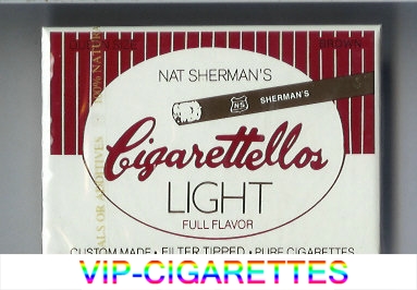Nat Sherman's Cigarettellos Light Full Flavor Brown cigarettes wide flat hard box