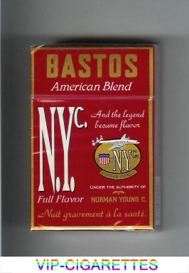 N.Y.C. Bastos American Blend Full Flavor cigarettes hard box