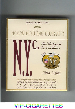 N.Y.C. Ultra Lights 25 cigarettes hard box