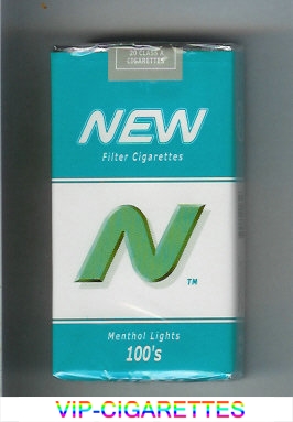 N New Menthol Lights 100s cigarettes soft box
