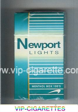 Newport Lights Menthol green and white 100s cigarettes hard box