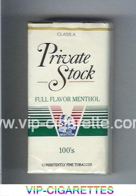 Private Stock Full Flavor Menthol 100s cigarettes soft box