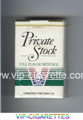 Private Stock Full Flavor Menthol cigarettes soft box