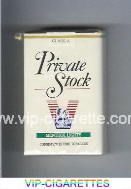 Private Stock Menthol Lights cigarettes soft box