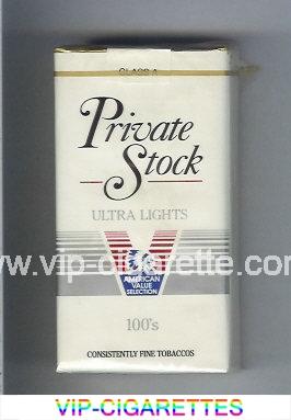 Private Stock Ultra Lights 100s cigarettes soft box