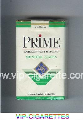 Prime Menthol Lights cigarettes soft box