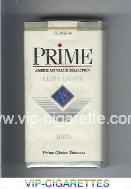 Prime Ultra Lights 100s cigarettes soft box