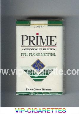Prime Full Flavor Menthol cigarettes soft box