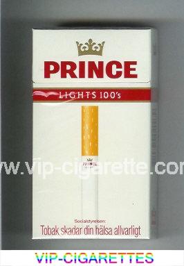 Prince Lights 100s cigarettes hard box