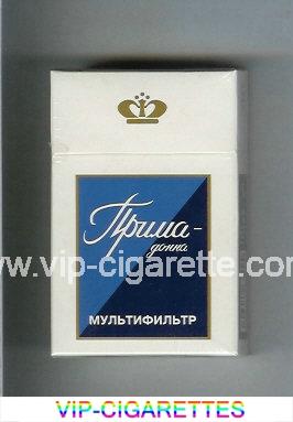 Prima-Donna Multifiltr white and blue cigarettes hard box