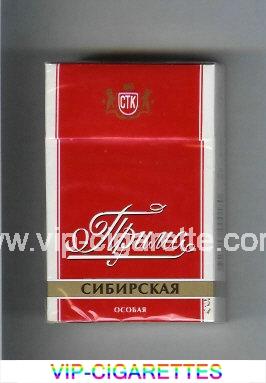 Prima Sibirskaya Osobaya red and white cigarettes hard box