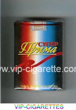 Prima Super Tabak Novogo Kachestva black and red and blue cigarettes soft box