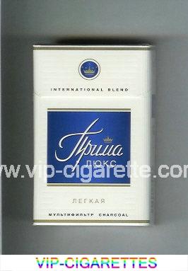 Prima Lyuks International Blend Multifiltr Legkaya white and blue cigarettes hard box