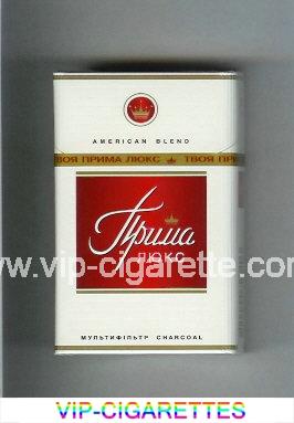 Prima Lyuks American Blend Multifiltr white and red cigarettes hard box