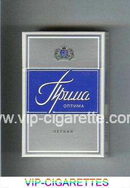 Prima Optima Legkaya grey and blue cigarettes hard box