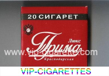 Prima Lyuks Krasnodarskaya red cigarettes wide flat hard box