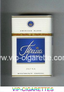 Prima Lyuks American Blend Multifiltr Legka white and blue cigarettes hard box