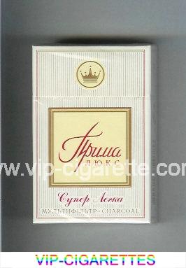 Prima Lyuks Multifiltr Super Legka white and yellow cigarettes hard box