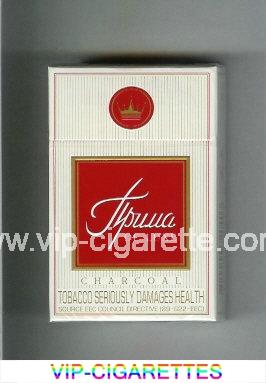 Prima De Luxe Charcoal white and red cigarettes hard box