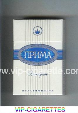 Prima Eksport white and blue cigarettes hard box