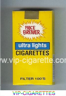 Price Breaker Cigarettes Ultra Lights 100s cigarettes soft box