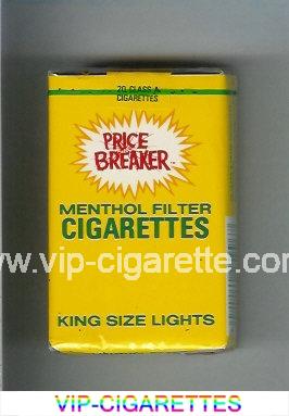 Price Breaker Cigarettes Menthol Lights cigarettes soft box