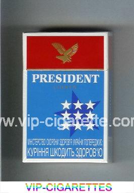 President Lights Fine American Blend cigarettes hard box