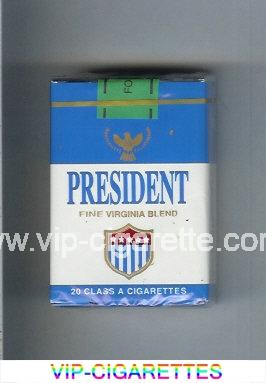 President Fine Virginia Blend white and blue cigarettes soft box