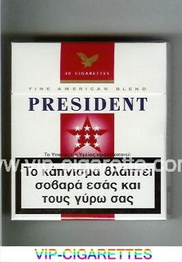 President 30 white and red cigarettes hard box