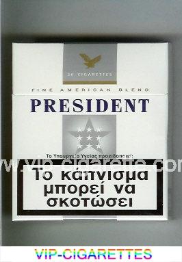 President 30 white and grey cigarettes hard box