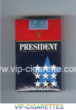 President Fine American Blend blue and red cigarettes soft box
