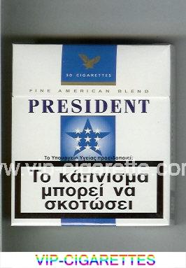 President 30 white and blue cigarettes hard box