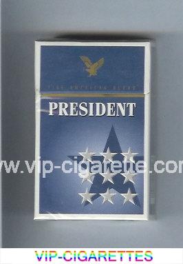 President Fine American Blend grey cigarettes hard box