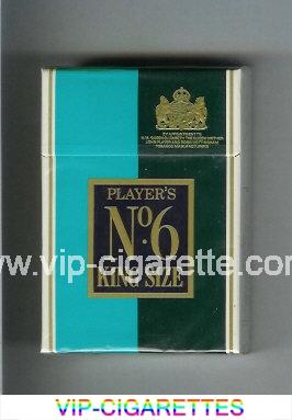 Player's No 6 light blue and green and white cigarettes hard box