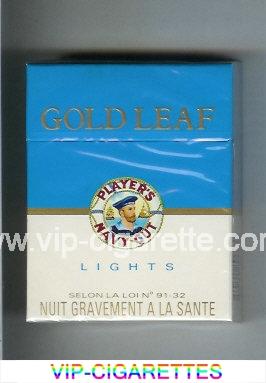 Player's Navy Cut Gold Leaf Navy Cut Lights 25 blue and white cigarettes hard box