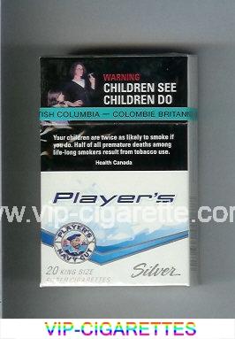 Player's Navy Cut Silver white and blue cigarettes hard box